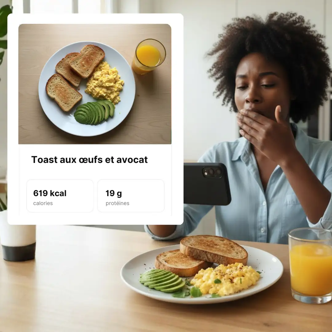 Calcul calories par jour : tableau de bord calories de maintien, calories consommées et budget restant